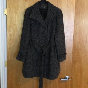 Kenneth Cole Reaction Gray Wool-blend Coat